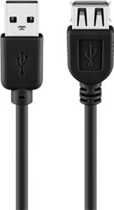 Câble rallonge de recharge USB 2.0 Hi-Speed, Noir