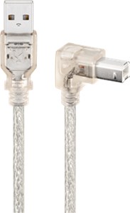 USB 2.0 Hi-Speed Kabel 90°, Transparent