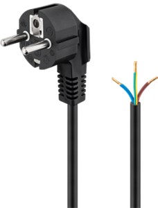 Angle Power cable for confectionery 2 m, black